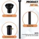 Yaocom 24 Inch Black Ceiling Fan Downrod with Ball Head, Not Threaded Downrod, 1 Inch Diameter, Extension Rod Suitable for a Wide Range of Ceiling Fan