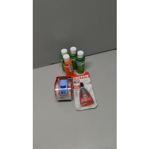 Mixed items ( Scotch Tape, 4 Pack Assorted Acrylic Paint, Super Glue) 