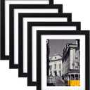 eletecpro 11x14 Picture Frames Set of 5, Gallery wall frame Display 8x10 Photo with Mat or 11x14 without Mat, Picture Frame Collage Wall Decor for Wall Mounting, Black