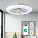 Orison Ceiling Fans with Lights- Low Profile Ceiling Fan with Light 22.4 LED Dimmable Ceiling Fans with Remote Control,Smart 3 Light Color and 6 speeds 7 Blades