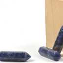 Sodalite 32mm Natural Gemstone Hexagonal Wand Jewelry Making Crystal Pointed Chakra Reiki Healing Beads 2mm Hole Drilled(Pack of 10)