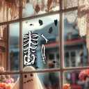 3 x Christmas & Halloween Static Window Clings Set (20x30cm & 35x28cm),8-10 Designs/Pack, Removable Decals for Glass (Halloween Gentleman Macabre, Polyvinyl Chloride, Extra Large)