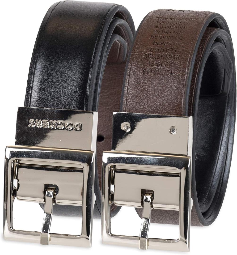 Dockers Boys 2-in-1 Reversible Belt  Versatile for School, Casual & Dress Wear (X-Large, Black/Brown)