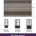 DEXI Dirt Trapper Door Mat, 20x31 Washable Doormat, Dirt Resistant and Absorbent, Easy Clean Low-Profile Floor Rugs for Entryway, Front Door, and Inside Entrance, Striped Brown