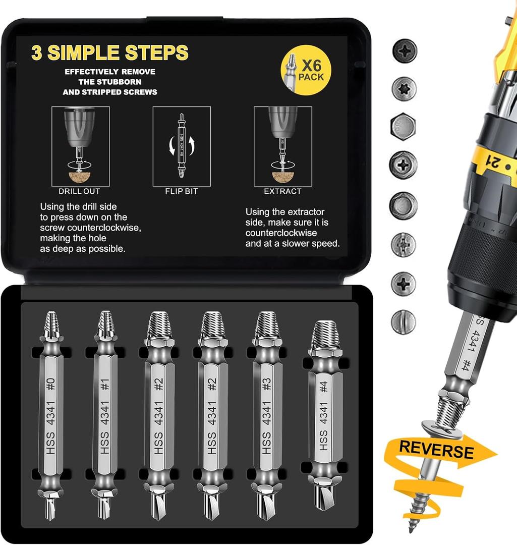 Fathers Day Dad Gifts for Dad from Daughter Son - Screw Extractor Set - Tools Gadgets for Men Bolt Extractor Kit - Birthday Christmas Stocking Stuffers for Men Husband Boyfriend