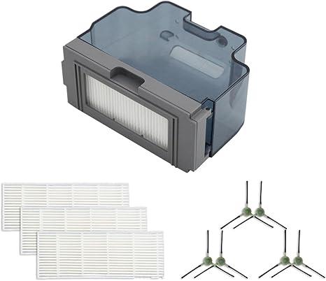 Robot Vacuum Replacements Parts Fit For Lefant M210/M213/M210b, For Okp K2 K2p K3 K4 K5 L1 K2p Robot Vacuum Cleaner, Vacuum Dust Pan, Side Sweep Edge Brush HEPA Filter (Dustbin& Filter&Sweep-10pc)