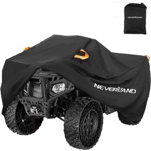 NEVERLAND ATV Cover Waterproof Heavy Duty 4 Wheeler Cover Quad Cover All Season Weather Proof Outdoor UV Protection for Polaris Yamaha Suzuki Honda (Black, XXLarge)