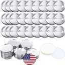 600 Pieces Blank Button Making Supplies Round Badge Parts Metal Pin Button Kit for Badge Make Machine, Including Metal Shells Back Cover and Clear Film(2.28 Inches)