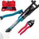 Muzata Upgraded Custom Cable Railing Crimping Tool Hydraulic Crimper Hydraulic Crimping Tool for 1/8" Stainless Steel Cable Railing Kit Wire Rope Swaging Kit with Wire Cutter CT01