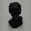 1pc Portrait Display Stand Jewelry Stands Necklace Holder Neck Braces Earring Holder Organizer Jewelry Showcase Necklace Easel Necklace Bust Statue Holder Resin Decorative Craft (28.5x18cm, Black)