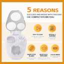 3-In-1egg Slicer For Hard Boiled Eggs,Stainless Heavy Duty Steel Egg Slicer Kitchen Gadget, Fit Strawberry,Apple,Banana,Cherry,Tomato,White