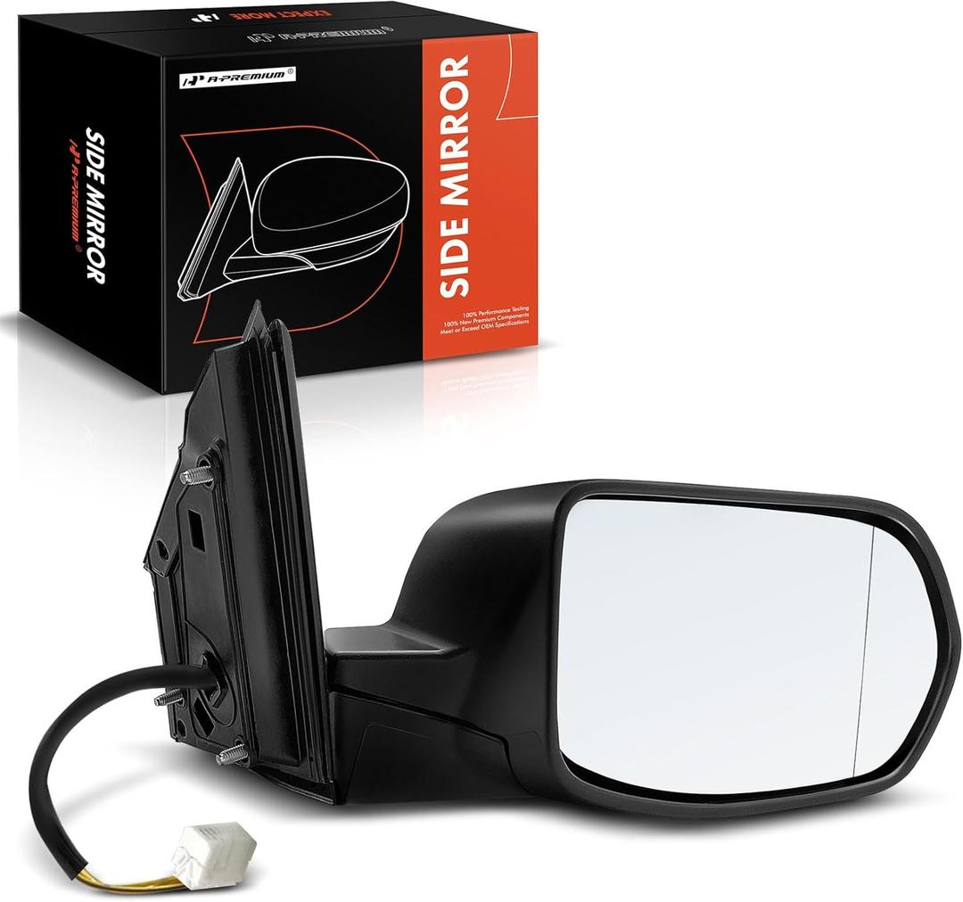 A-Premium Passenger Side Power Door Mirror - Compatible with Honda CR-V 2012 2013 2014 2015 2016 - Non-Heated Manual Folding Black Outside Rear View Mirror - Replace# 76200-T0A-A01
