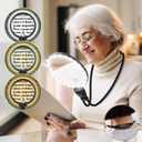 10X 30X Hands Free Magnifying Glass for Reading, Magnifying Glass with Light for Close Work, Flexible Gooseneck Large Magnifier for Reading Books,Sewing Seniors(Black)
