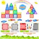 Coodoo Magnetic Tiles Kids Toys STEM Magnet Toy for Toddler Magnetic Blocks Building Preschool Learning Sensory Montessori Toys for 3+ Year Old Boys and Girls, Safe Creativity Toddler Kids Toy 40PCS, 3inch Size