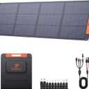 Upgraded 200 Watt Portable Solar Panel with Solar Angle Guide,20V Foldable Solar Charger for Power Station,23.5% High Efficiency IP67 Waterproof 4 Adjustable Kickstands for Camping RV Hurricane