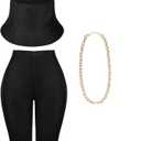 Hip Hop Costume Kit 80s 90s Yoga Pants Jewelry Outfit Christmas Rapper Accessories for Women, L