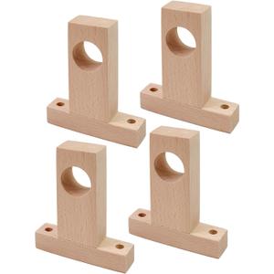 Antrader Curtain Rod Holders,4Pcs Wood Curtain Rod Holder Unfinished Wooden Curtain Rod Holder Brackets, Inner Hole Diameter 32mm/1.25"