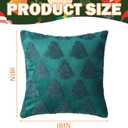 Christmas Tree Throw Pillow Covers 18x18 Inch Double-Sided Embroidered Decorative Throw Pillow Case Christmas Green Decorations for Winter Holiday Xmas Fir Tree for Home Sofa Couch Room Decor