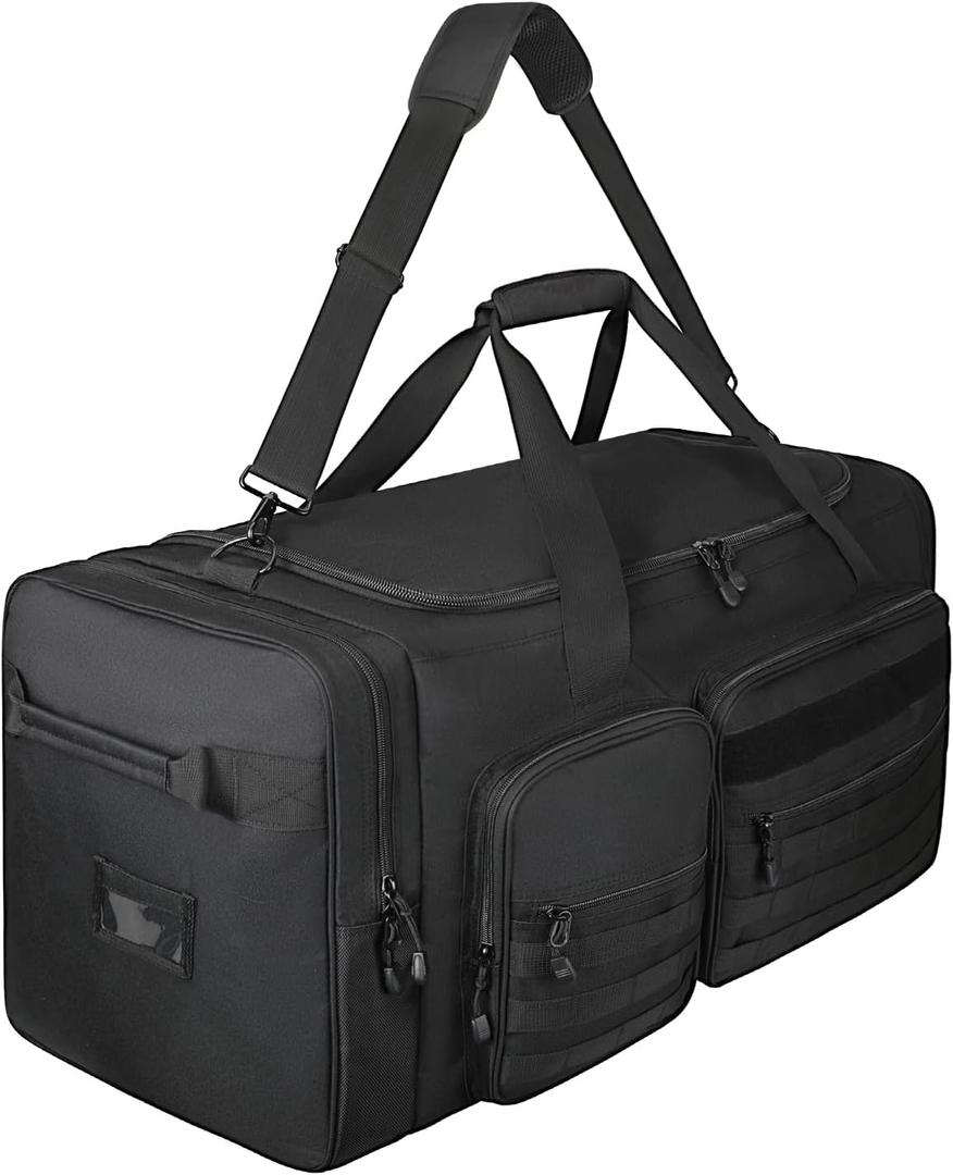 Goloni 130L Heavy Duty Large Duffle Equipment Bag,Catchers Gear Bag with Shoe Compartment,Baseball Duffle Bag (Black)