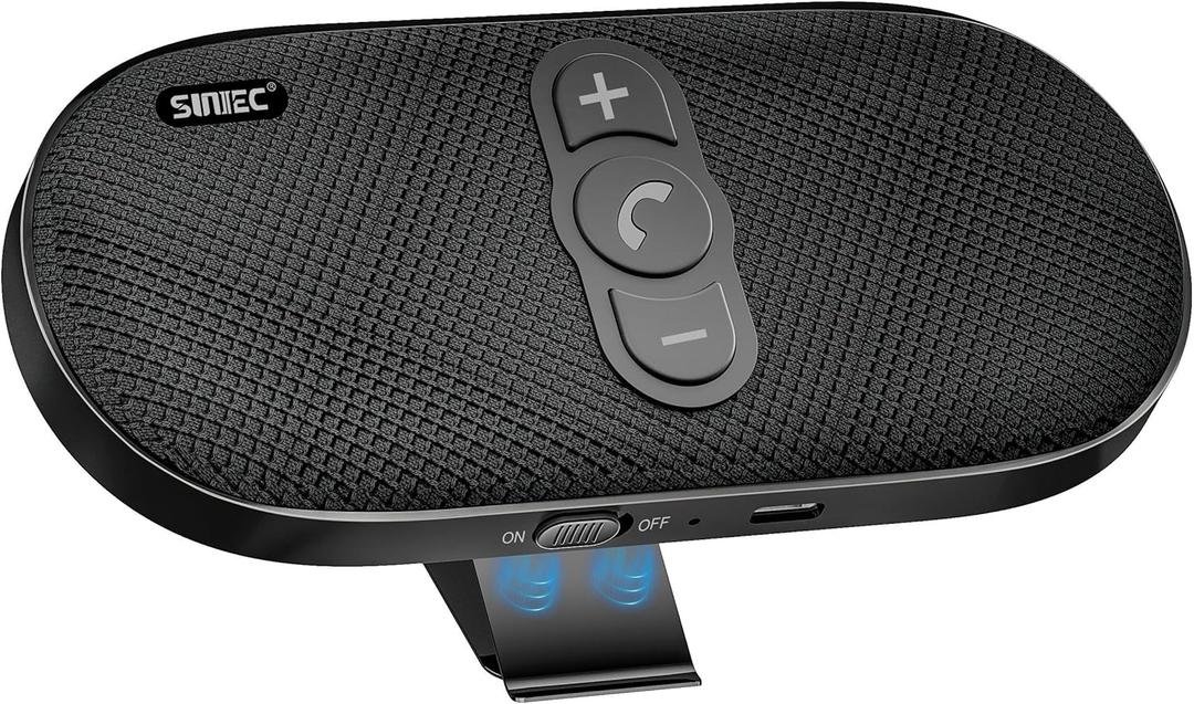 Bluetooth Car Speaker Phone: Hands Free Calling Kits 6W in car Speakerphone for Safe Driving - Support Siri Google Assistant Voice Calls/Motion Auto ON Off - BC990P