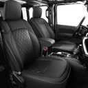 Coverado Seat Covers Fullset for Jeep Wrangler, Waterproof Car Seat Covers for Automotive Truck Seat Covers Custom Fit for 2018-2024 Jeep Wrangler JL 4-Door with Rear Cupholder OnlyBlack