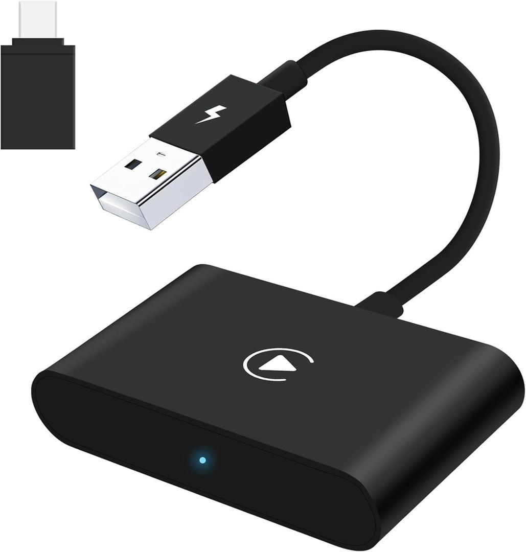Wireless CarPlay Adapter 2025 Plug & Play Dongle, Upgrade for iPhone 6+ & Cars 2015+, Convert Wired Connection to Bluetooth Apple Interface
