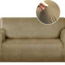 molasofa Loveseat Covers - Couch Cover for Leather Couches, Soft and Washable Love seat Covers with Leather-Like Quality. Non-Pilling, Non-Slip 1-Piece Couch Cover for Pets and Kids (Mustard)