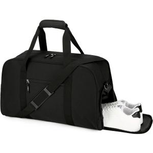 Searock 45L Gym Bag for Men & Women with Shoe Compartment, 21 Large Duffle Bag for Travel, Sports, Fitness & Workout, Black