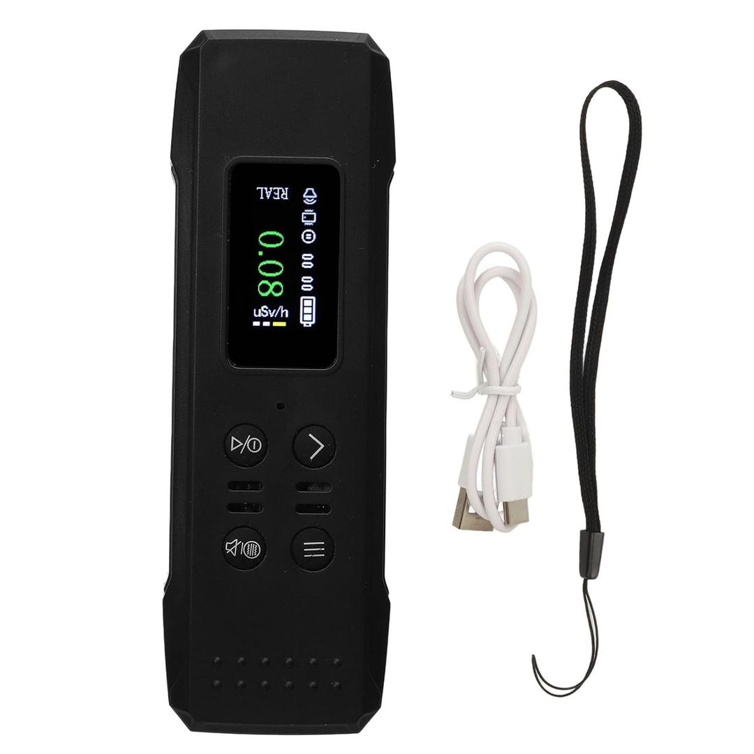 Nuclear Radiation Detector with HD LCD Display, High Sensitivity Geiger Counter for  X  Ray - Sound Light Alarm, Fast Response, Portable Safety Monitor (Black)