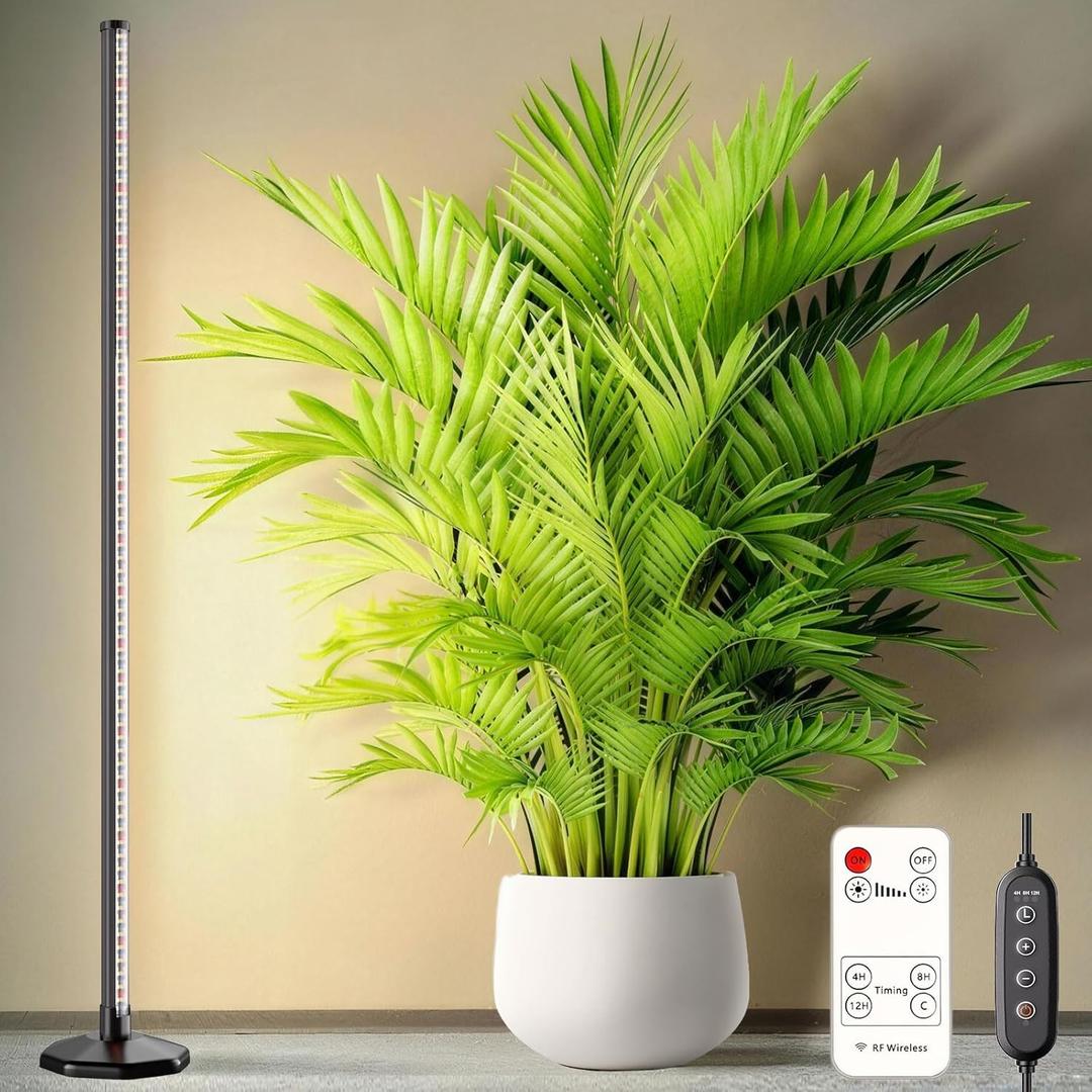 Standing Grow Lights for Indoor Plants, 6000K Full Spectrum Plant Lights with Timer, 252 LEDs Vertical Grow Lights,10 Dimmable Levels, Adjustable Height Plant Growing Lamp, 120 Wide Coverage