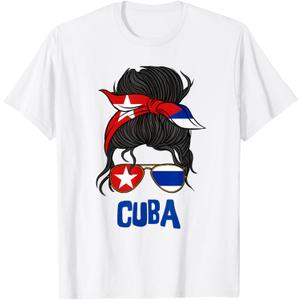 Cuba for Girl Cuban Flag for Women Cubana T-Shirt Size XL
