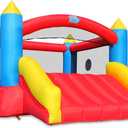ACTION AIR [Updated Version] Bounce House, Inflatable Bouncer with Air Blower, Jumping Castle with Slide, Family Backyard Bouncy Castle, Durable Sewn with Extra Thick Material, Idea for Kids (C-9745), 12'L x 9'W x 6.1'H