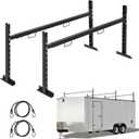 Colinktool Adjustable Roof Ladder Racks,Trailer Ladder Racks Fit for 4'-7' Enclosed Trailers Cargo Vans Trucks 2 Pack, Black