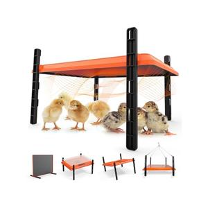 Homcolorful Brooder Plate for Chicks, 12" x 16" Heat Plate for Chicks for 20 Chick, 75 Watts Chicken Coop Heater with Adjustable Temp Timer & Height & Angle, IPX4 Waterproof, UL-Certified