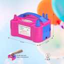 IDAODAN Electric Balloon Pump, Portable Electric Balloon Blower Machine Balloon Air Pump Dual Nozzle Rose Red 110V 600W Balloon Inflator for Party Decorations