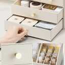 VLANDO Make Up Organizers For Counter with 4 Drawers,Beige