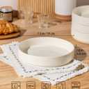 theterra 7.5'' Ceramic Pasta Bowls, Salad Bowls Set of 4, Stoneware Serving Bowls for Fruits, Noodle, Dinner, House-warming Wedding Present, Beige