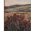 Moody Maroon Wildflowers Canvas Wall Art Antique Red Pastoral Wall Decor Vintage Floral Landscape Art Pictures Wildflowers Oil Paintings Farmhouse Posters Prints Gallery Bedroom Decor 16x24 Inch