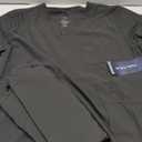 Nautica Women's Scrub Set, 9-Pocket Breathable & Stretchy Pants & Tops (X-Large, Black)