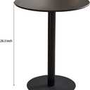 Round Dining Table 24" Circle Tulip Table with Metal Thickened Tabletop & Sturdy Metal Pedestal Mid Century Modern Leisure Bistro Kitchen Tables 2 People Small Places Living Room Cafe,Black