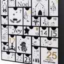 Juegoal Advent Calendar, 11.8'' Black Wooden Advent Calendars with 25 Storage Drawers Countdown to Christmas 2025, Christmas Advent Holiday Decor Black