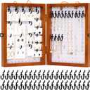 Folding Peg Board Display Stand For Vendors 40 Hooks Included - Jewelry Display For Craft Show - Tabletop Pegboard Earring Display For Vendor Event - Bracelet Display Rack For Selling Keychain (Brown + White)