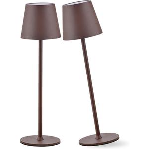 2 Pack Cordless Table Lamp,Portable LED Desk Lamp, 6000mAh Battery Operated, 3 Color Stepless Dimming Up, for Restaurant/Bedroom/Bars/Outdoor Party/Camping/Coffee Shop Night Light
