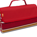 Fleece Picnic Blanket with Waterproof Backing Red Multicolor 60 x 53 Inches (Pack Of 4)