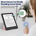 DATAFY [Case-Friendly] Page Turner for Kindle Paperwhite Oasis Kobo eReaders, Camera Camcorder Remote Controls, Page Turner Clicker for ipad Tablets Reading Novels with Wrist Strap Storage Bag Green