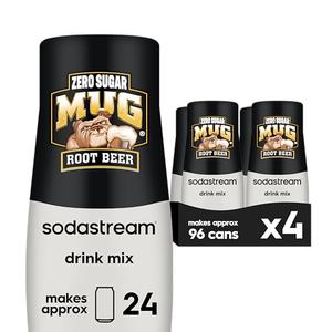 SodaStream Mug Root Beer Zero Sugar Drink Mix (440ml, Pack of 4), Best By: 12/29/2026