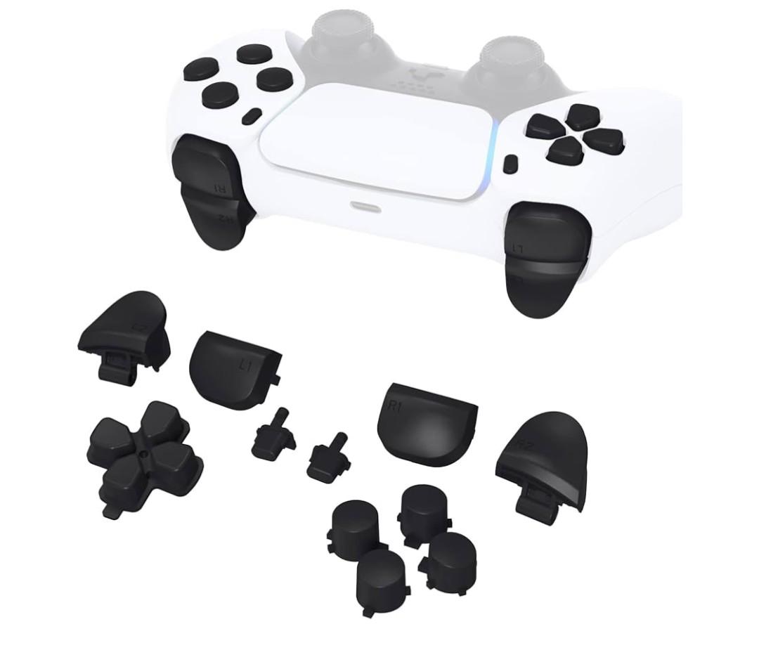 Replacement D-pad R1 L1 R2 L2 Triggers Share Options Face Buttons, Black Full Set Buttons Compatible with ps5 Controller BDM-010 & BDM-020
