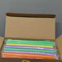 Ziliny 50 Sets Clear Cups with Lids and Jumbo Smoothie Straws Disposable Plastic Cups for Smoothies, Bubble Milk Tea, Milkshakes, Cold Drinks (16 oz)