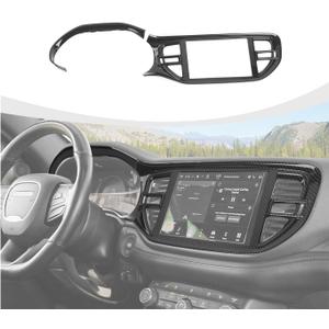 RAZPOY Carbon Fiber Center Console Navigation Screen Cover Dashboard Panel Trim Compatible with Dodge Durango Interior Accessories 2022 2023 2024 2025