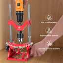 Portable Drill Guide for Drilling Precision Angled or Straight Holes, 0 to 60 Angle Drill Jig Attachment, Drill Press Adapter for Hand Drill, Portable Drill Press with 1/2" Chuck